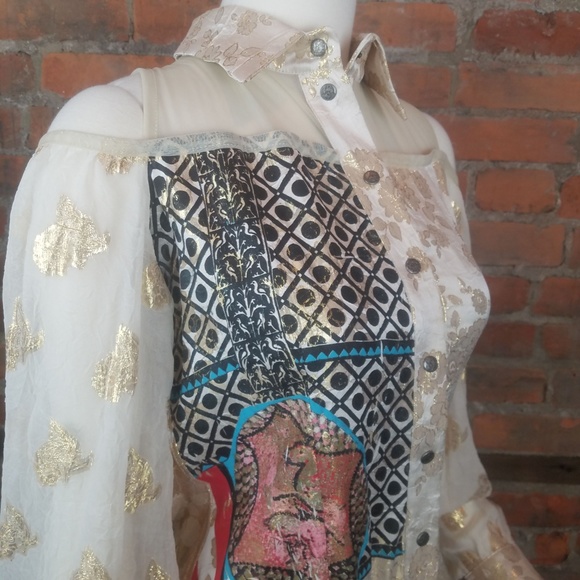 SOLD Save the Queen Women's Cold Shoulder Blouse - Picture 6 of 8